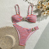 Stripe It Right Two-Piece Bikini Set - Be Juliet