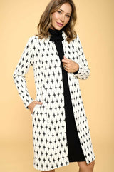 Knit Jacquard Open Coat - Be Juliet