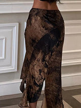 Gina Vintage High-Split Midi Skirt - Be Juliet