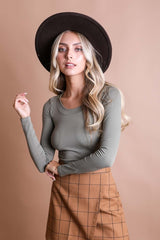 Long Sleeve Fitted Crop Top - Be Juliet