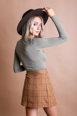 Long Sleeve Fitted Crop Top - Be Juliet