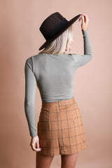 Long Sleeve Fitted Crop Top - Be Juliet