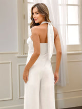Halter Neck Wide Leg Jumpsuit - Be Juliet