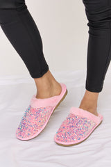 Forever Link Sequin Plush Round Toe Slippers - Be Juliet