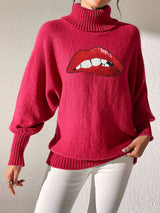 Lip Turtleneck Long Sleeve Sweater - Be Juliet
