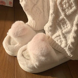 Heart Love Fluffy Fur Slippers - Be Juliet