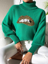 Lip Turtleneck Long Sleeve Sweater - Be Juliet