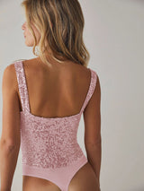 Sequin Wide Strap Bodysuit - Be Juliet