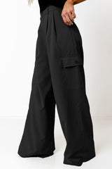 Ruched Wide Leg Pants with Pockets - Be Juliet