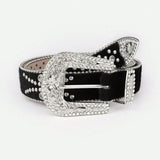 PU Leather Inlaid Rhinestone Belt - Be Juliet