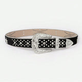 PU Leather Inlaid Rhinestone Belt - Be Juliet