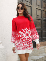 Snowflake Pattern Sweater Dress - Be Juliet