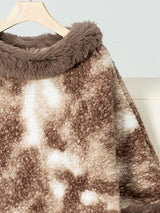 Furry Contrast Three-Quarter Poncho - Be Juliet