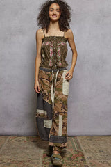 Isabelle Floral Embroidered Lace Cami (Cacao) - Be Juliet