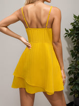 Layered Sweetheart Neck Bow Front Mini Cami Dress - Be Juliet