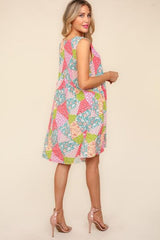 Haptics Full Size Babydoll Floral Patchwork Dress with Side Pockets - Be Juliet