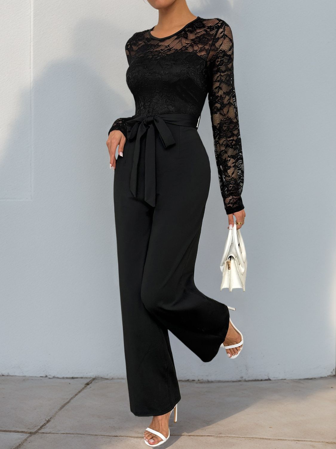 Steffi Lace Long Sleeve Jumpsuit - Be Juliet