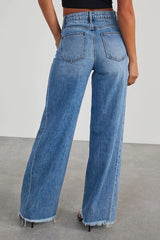 Be Juliet Raw Hem Wide Leg Jeans - Be Juliet