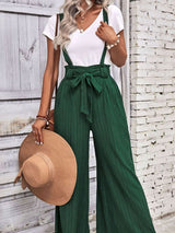Pauline Perfee Tie Belt Wide Leg Overalls - Be Juliet