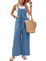 Full Size Square Neck Wide Strap Overalls - Be Juliet