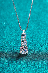 Moissanite Triple-Pendant Necklace - Be Juliet