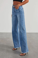 Be Juliet Raw Hem Wide Leg Jeans - Be Juliet