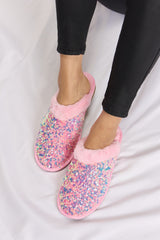 Forever Link Sequin Plush Round Toe Slippers - Be Juliet