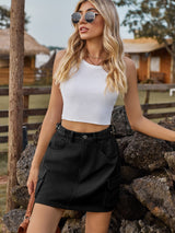 Emma Denim Skirt with Pockets - Be Juliet
