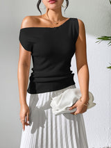Leah Single Shoulder Knit Top - Be Juliet