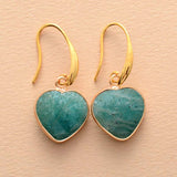 Natural Stone Heart Drop Earrings - Be Juliet