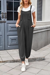 Lovelet Knotted Strap Overalls with Pockets - Be Juliet