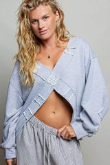 Amélie Crochet Patch Wrap Sweatshirt - Be Juliet