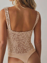 Sequin Wide Strap Bodysuit - Be Juliet