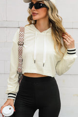 Drawstring Drop Shoulder Long Sleeve Hoodie - Be Juliet