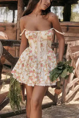 Giyu Floral Backless Mini Dress - Be Juliet