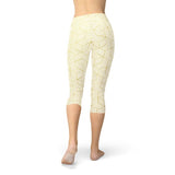 White Geometric Cube Capri Leggings
