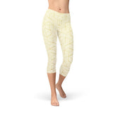 White Geometric Cube Capri Leggings