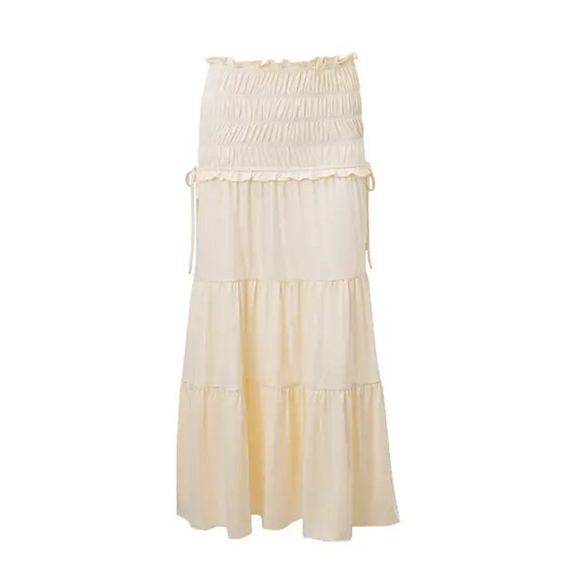 Faith Ruffle Crop Top and Skirt Set - Skirt, side view on model - Be Juliet