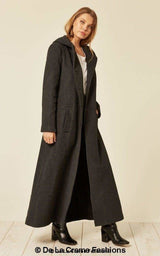 Oversized Wool Blend Hooded Long Coat - Be Juliet