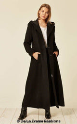 Oversized Wool Blend Hooded Long Coat - Be Juliet