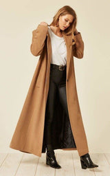 Oversized Wool Blend Hooded Long Coat - Be Juliet
