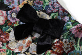 Floral Jacquard Bow Mini Dress