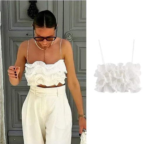 Ruffle tube top with straps online