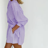 Purple Two Piece Shorts Set - Be Juliet