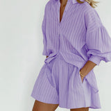 Purple Two Piece Shorts Set - Be Juliet