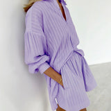 Purple Two Piece Shorts Set - Be Juliet