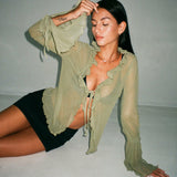 Ava Long Sleeve Sheer Top - Be Juliet