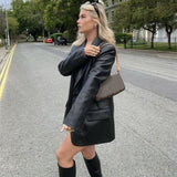 Farah Faux Leather Blazer - Be Juliet