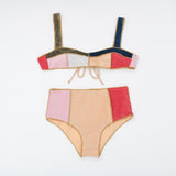 Harriet High Waist Patchwork Bikini - Be Juliet