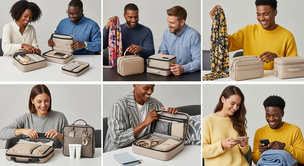 trendy travel accessories, modern travelers, airport lounge